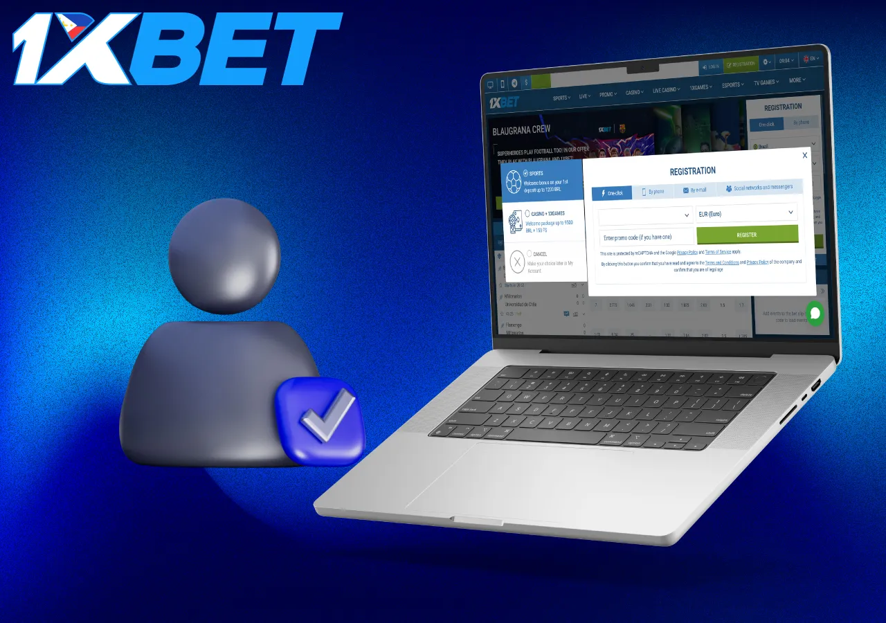 Registration in the bookmaker 1XBet