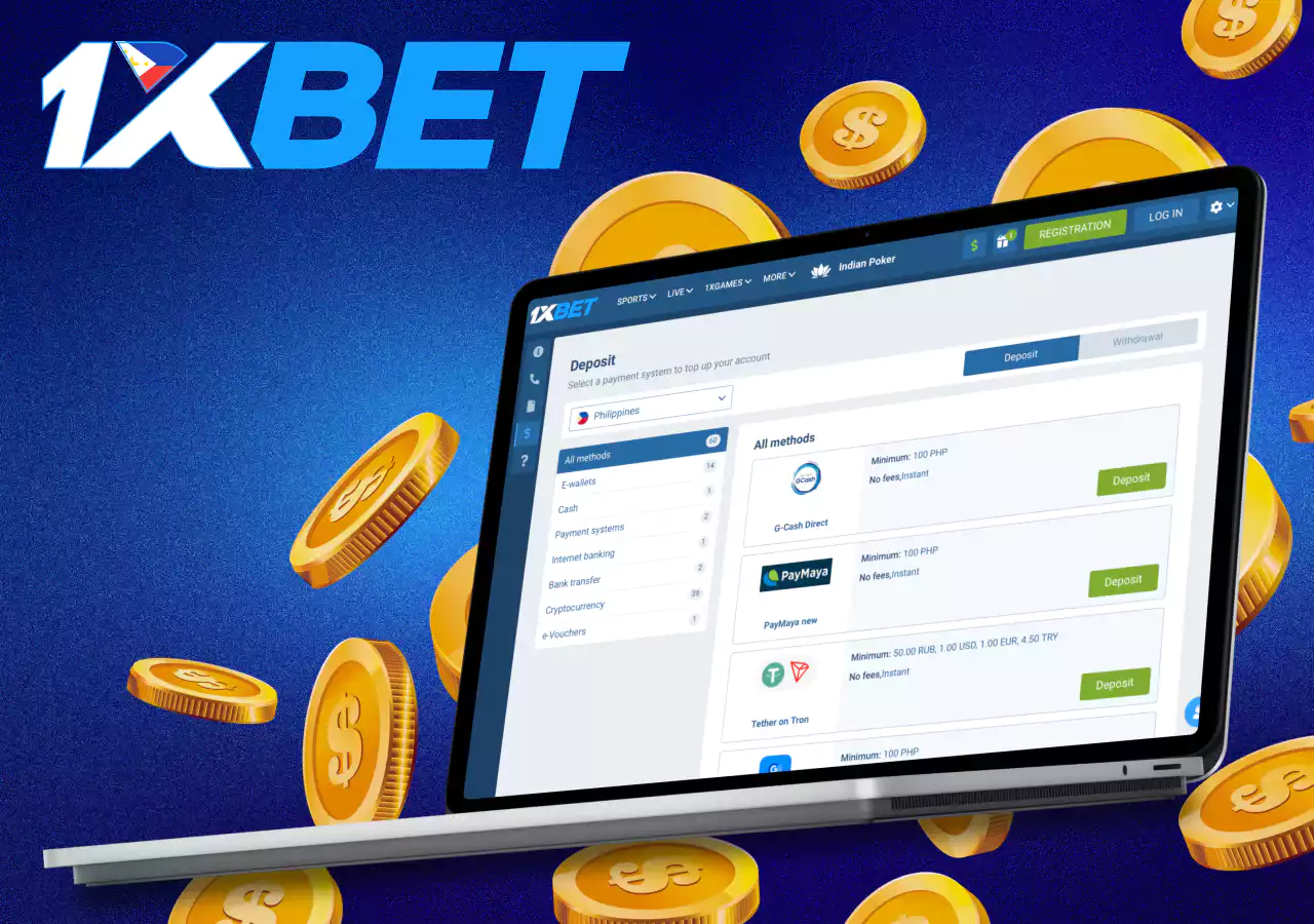 Payment methods on the 1XBET platform